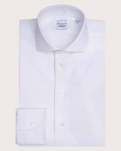 Camicissima Dobby Non-Iron Fancy White Cotton Shirt