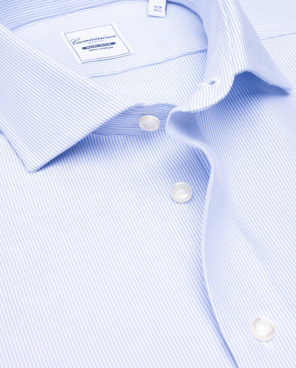 Men’s Light Blue Fancy Non-Iron Dobby Striped Shirt