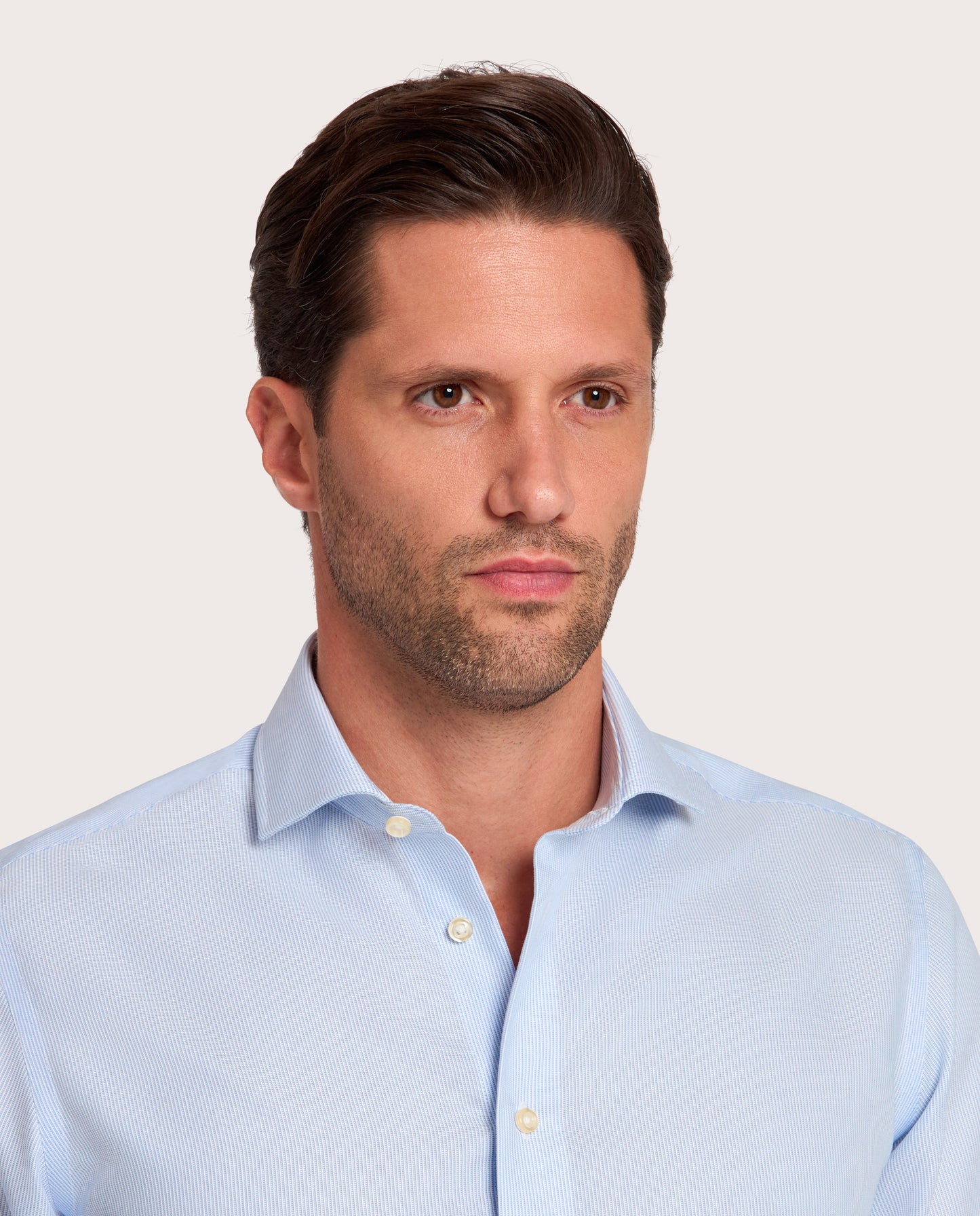 Men’s Light Blue Fancy Non-Iron Dobby Striped Shirt