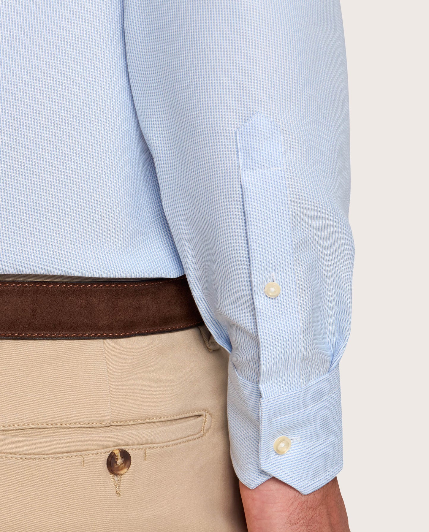 Men’s Light Blue Fancy Non-Iron Dobby Striped Shirt