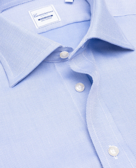 Camicissima Dobby Non-Iron Fancy Blue Cotton Shirt