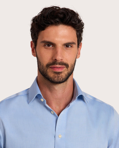 Camicissima Dobby Non-Iron Fancy Blue Cotton Shirt