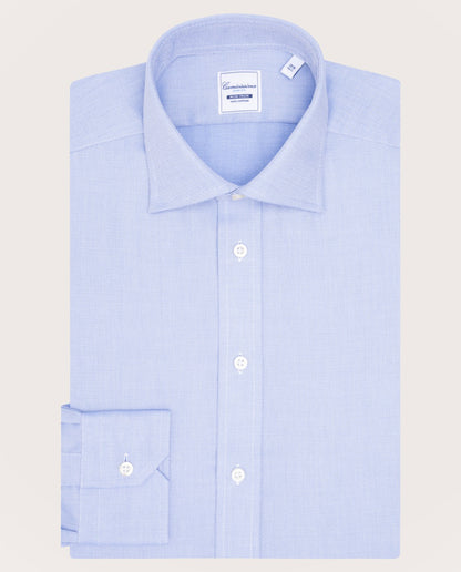 Camicissima Dobby Non-Iron Fancy Blue Cotton Shirt