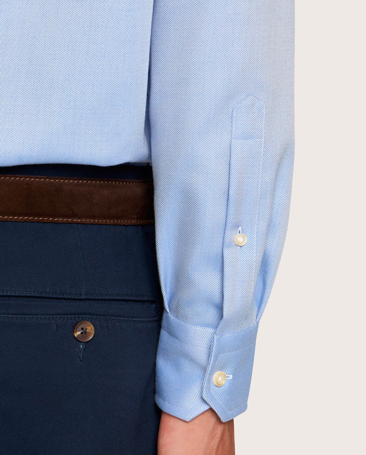 Camicissima Dobby Non-Iron Fancy Blue Cotton Shirt