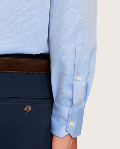 Camicissima Dobby Non-Iron Fancy Blue Cotton Shirt