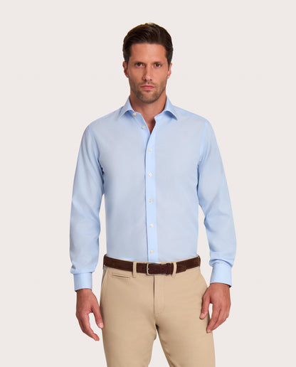 Camicissima Striped Poplin Non-Iron Fancy Light Blue Cotton Shirt