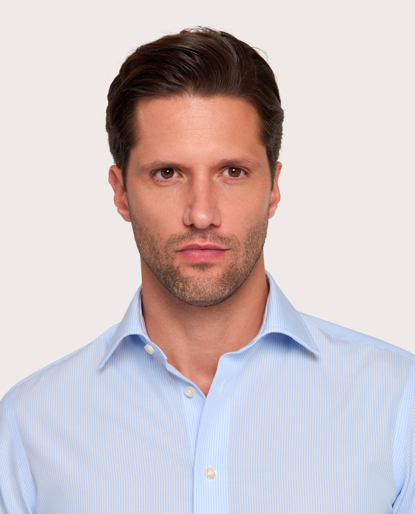 Camicissima Striped Poplin Non-Iron Fancy Light Blue Cotton Shirt