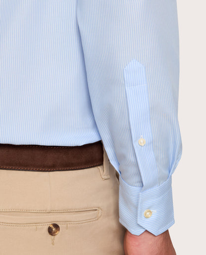 Camicissima Striped Poplin Non-Iron Fancy Light Blue Cotton Shirt