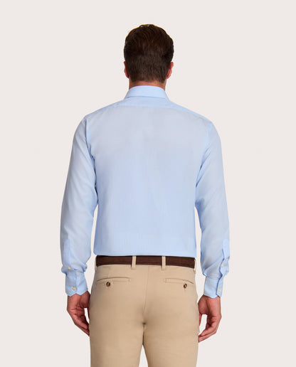 Camicissima Striped Poplin Non-Iron Fancy Light Blue Cotton Shirt