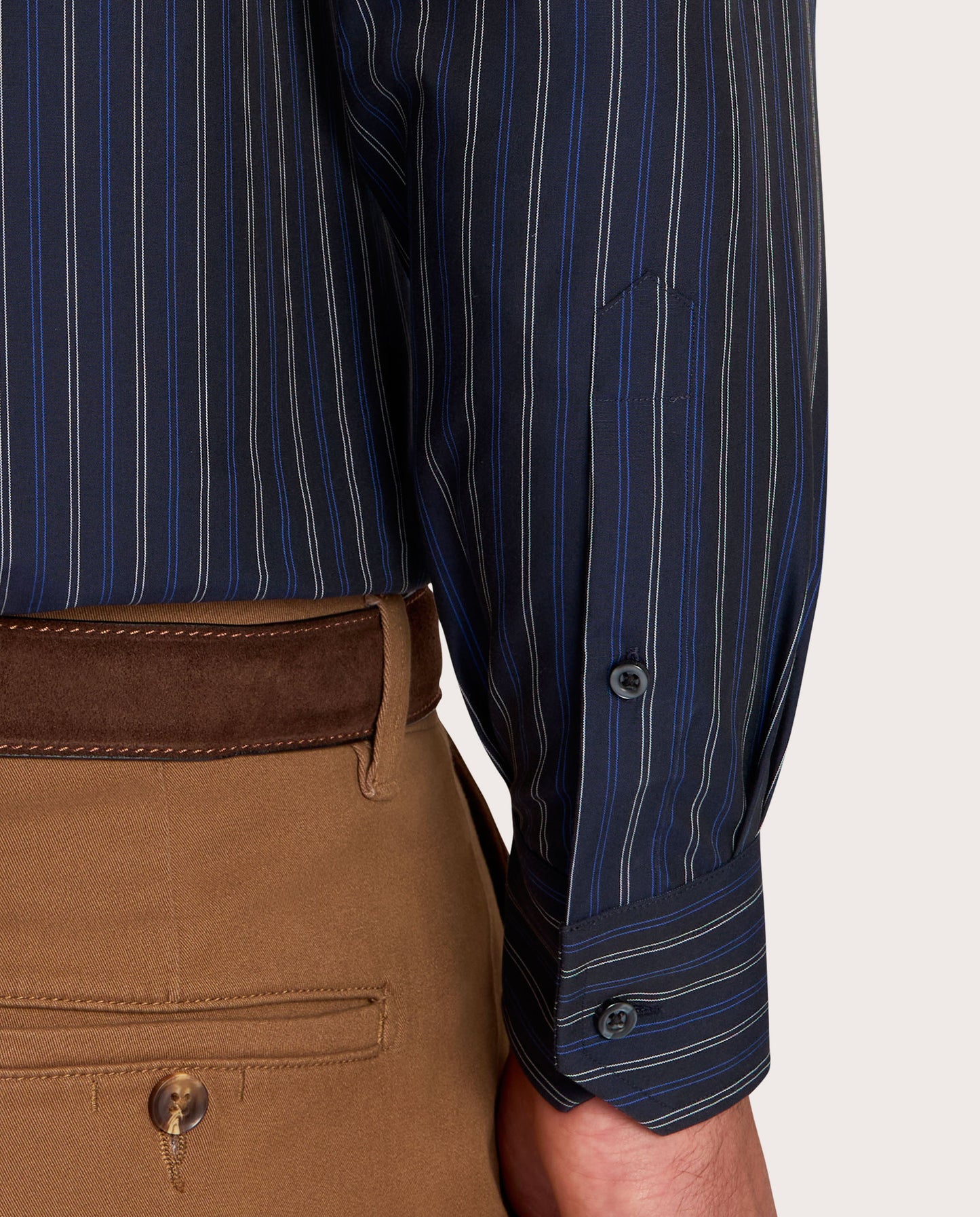 Camicissima Striped Poplin Non-Iron Fancy Blue Navy Cotton Shirt