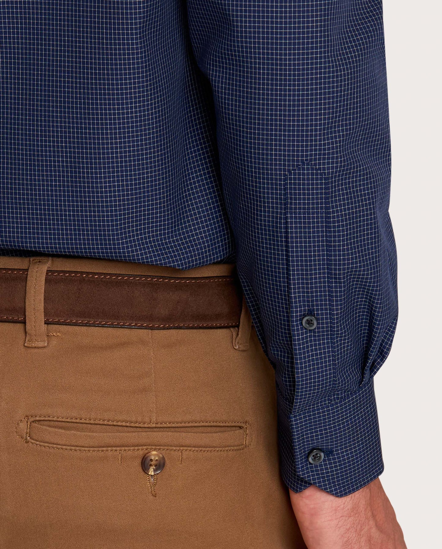 Camicissima Blue Navy Checked Poplin Non-Iron Fancy Cotton Shirt