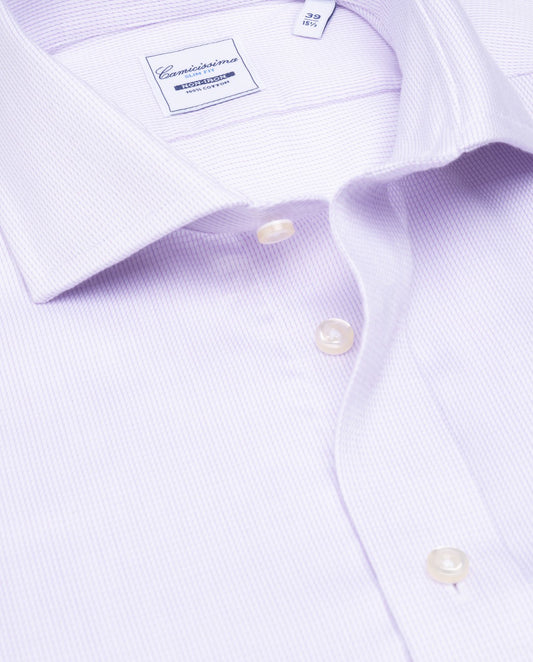 Camicissima Lilac Twill Non-Iron Fancy Cotton Shirt