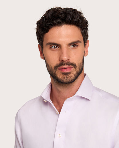 Camicissima Lilac Twill Non-Iron Fancy Cotton Shirt
