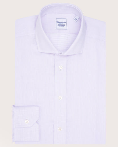 Camicissima Lilac Twill Non-Iron Fancy Cotton Shirt