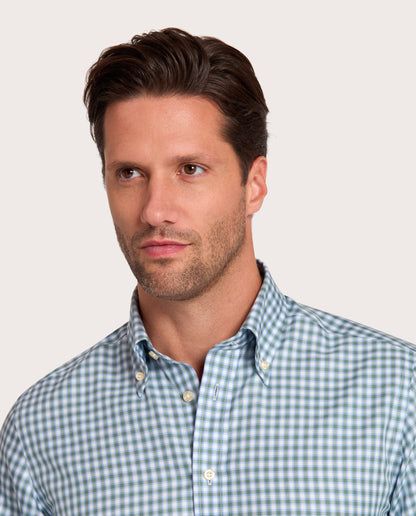 Camicissima Checked Military Color Twill Easy-Care Fancy Cotton Shirt