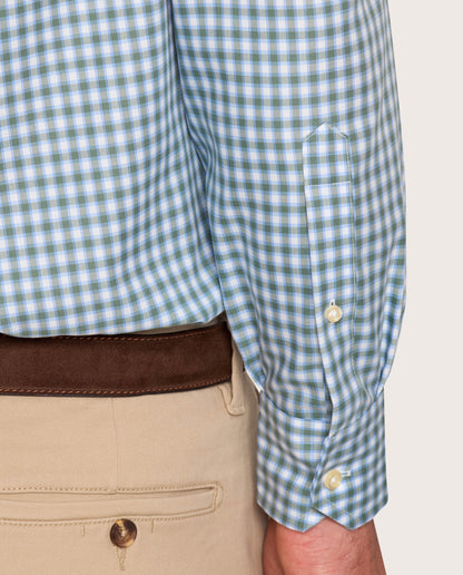 Camicissima Checked Military Color Twill Easy-Care Fancy Cotton Shirt