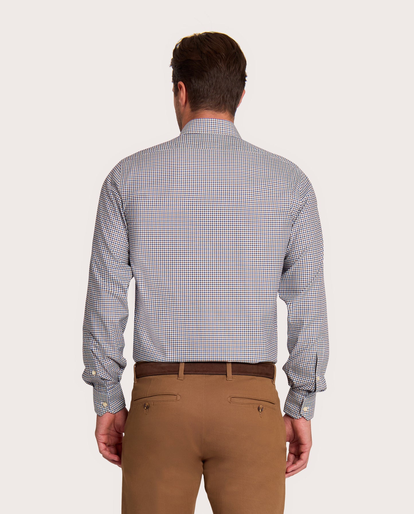 Camicissima Checked Brown Twill Easy-Care Fancy Cotton Shirt