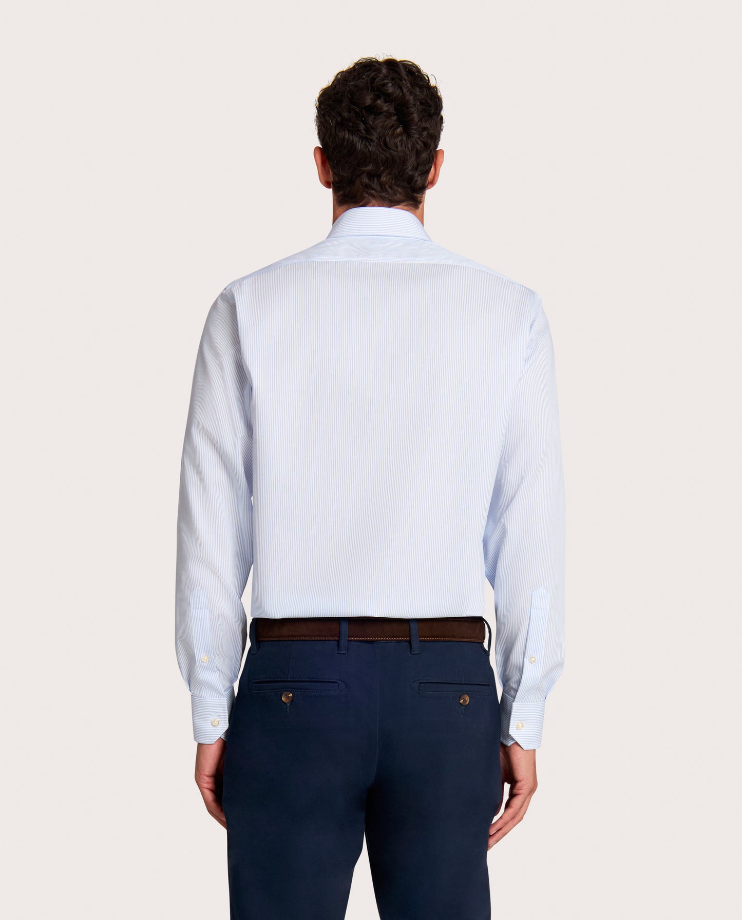 Camicissima Light Blue Striped Twill Non-Iron Fancy Cotton Shirt