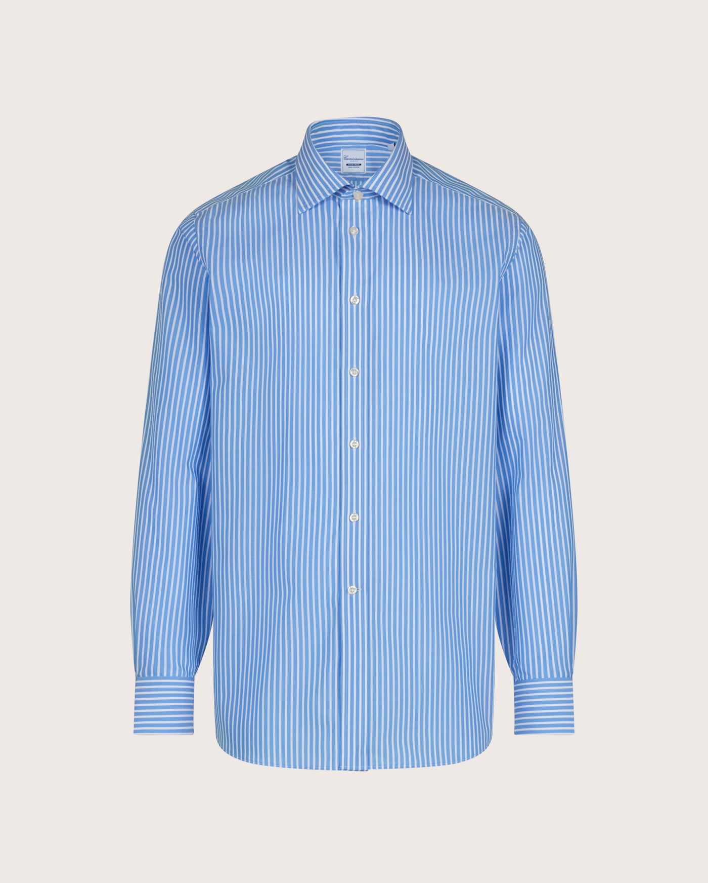 Camicissima Men's Premium 100% Cotton Formal Shirt - LIGHT BLUE | Striped | Slim Fit
