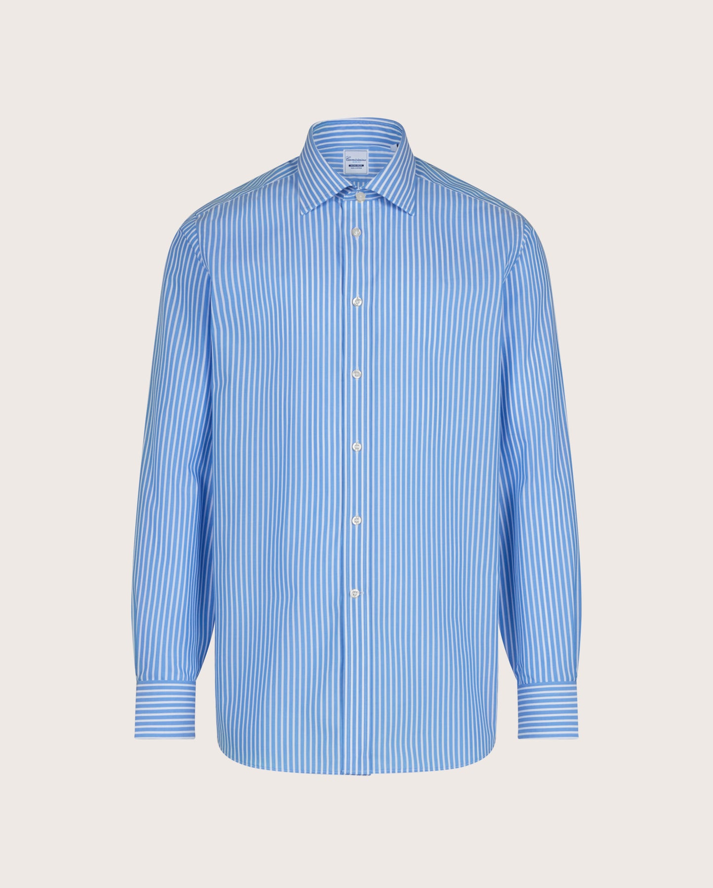 Camicissima Men's Premium 100% Cotton Formal Shirt - LIGHT BLUE | Striped | Slim Fit