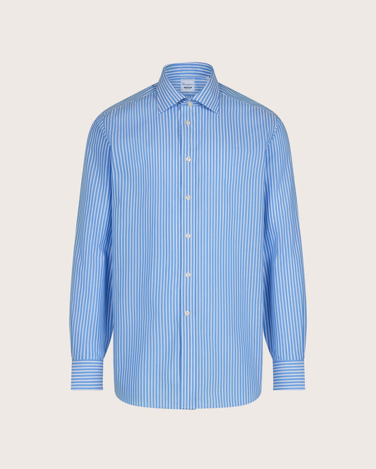Camicissima Men's Premium 100% Cotton Formal Shirt - LIGHT BLUE | Striped | Slim Fit