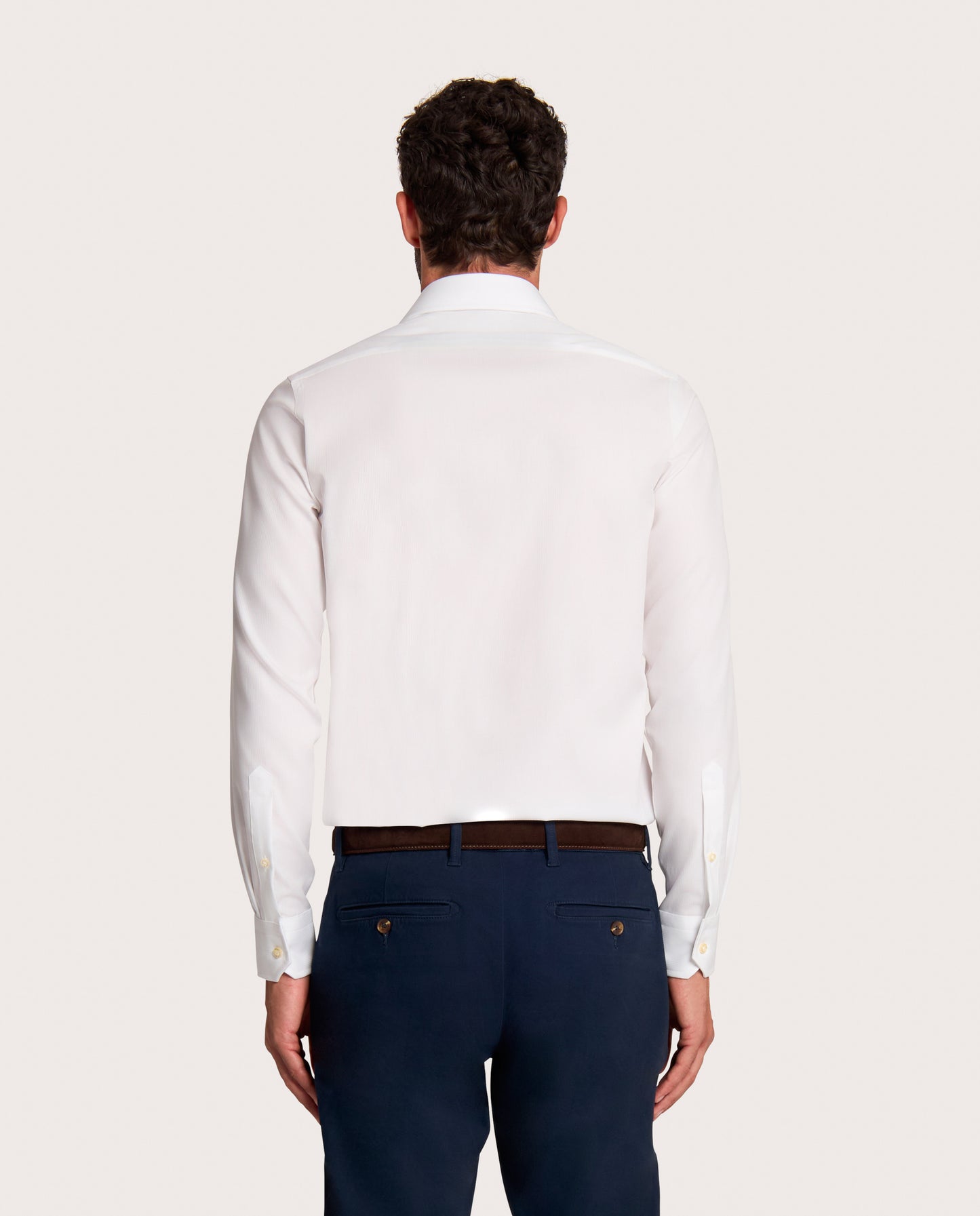 Camicissima White Plain Dobby Non-Iron Fancy Cotton Shirt