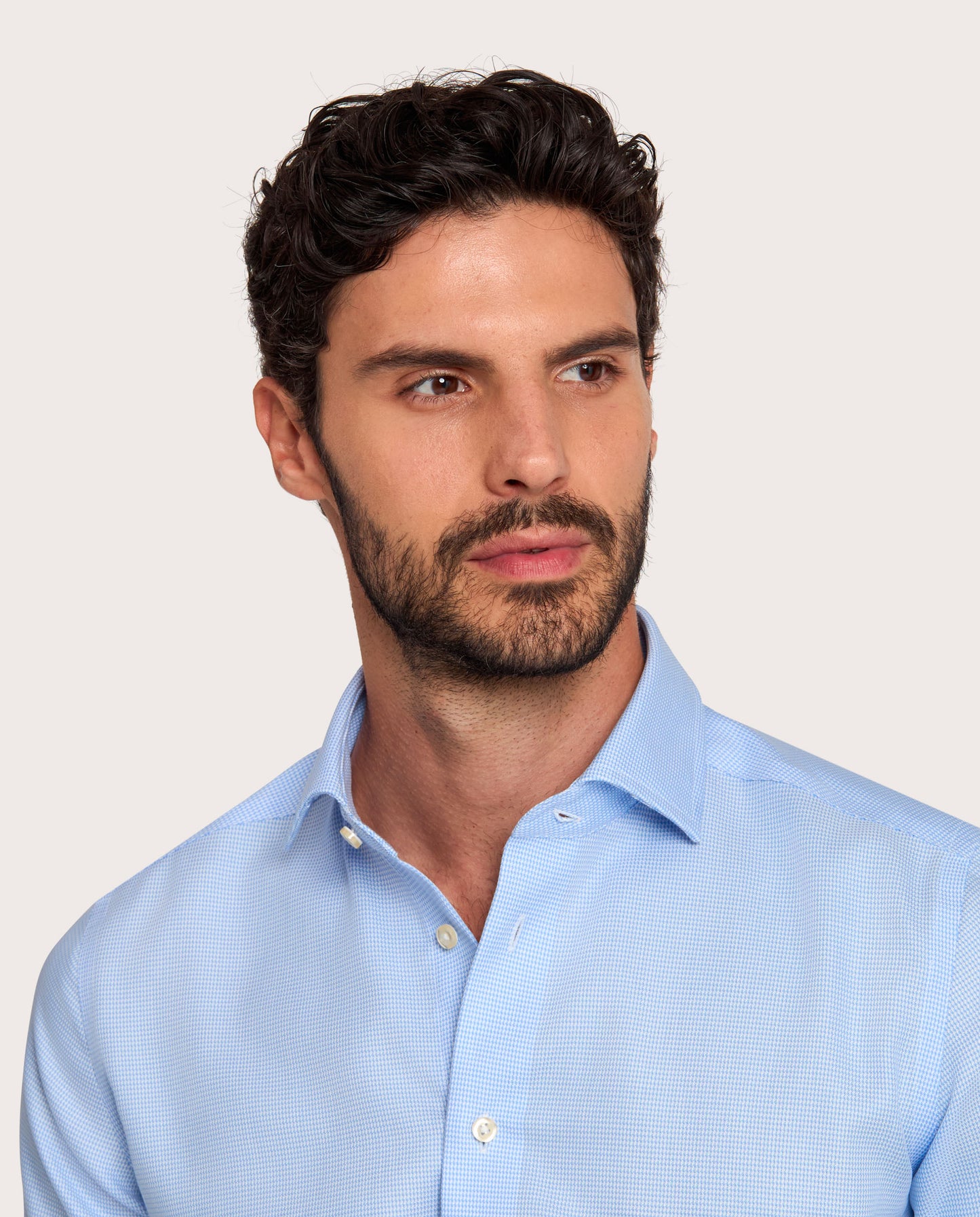 Camicissima Dobby Non-Iron Fitted Fancy Cotton Shirt