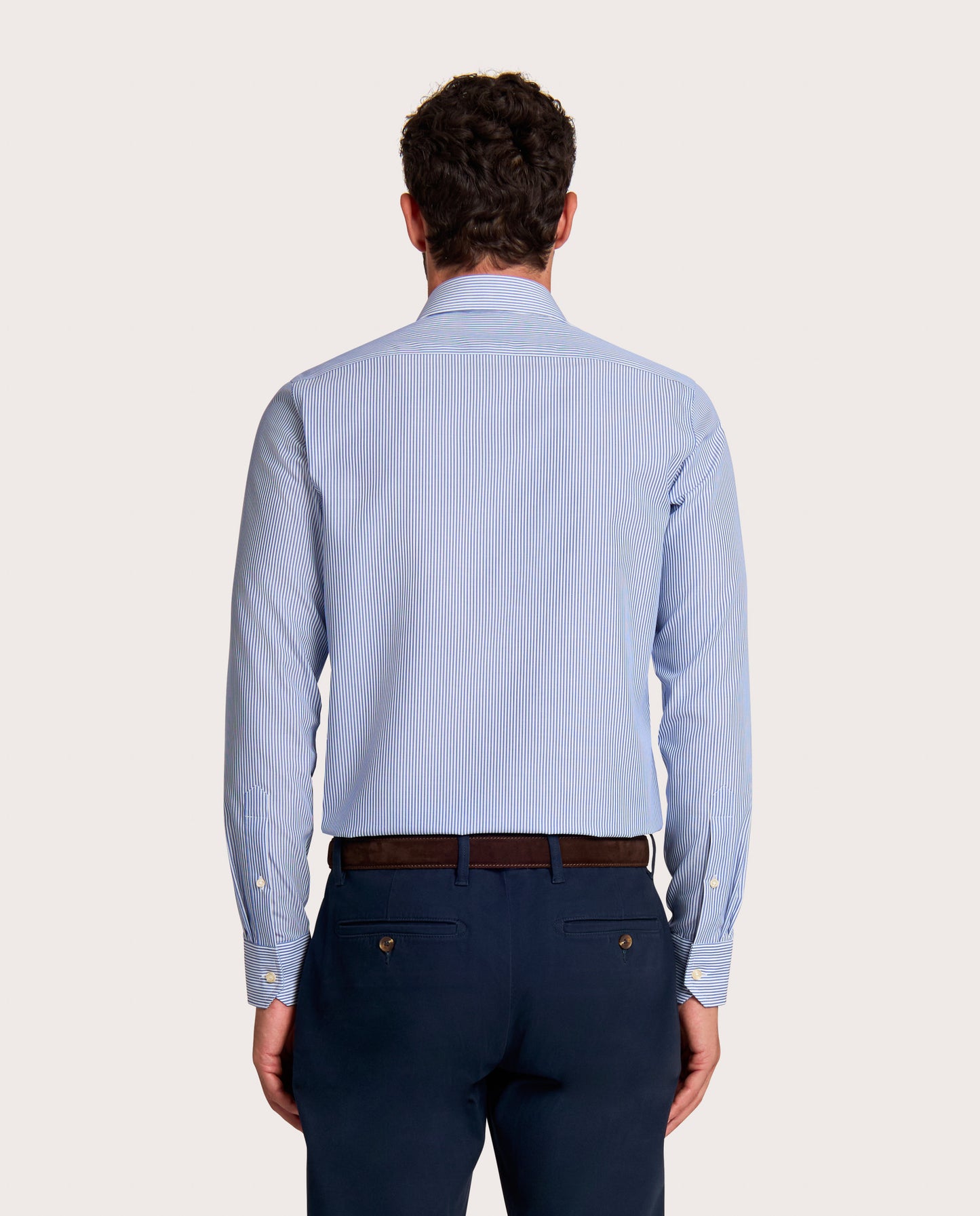 Camicissima Blue Striped Fitted Poplin Non-Iron Fancy Cotton Shirt