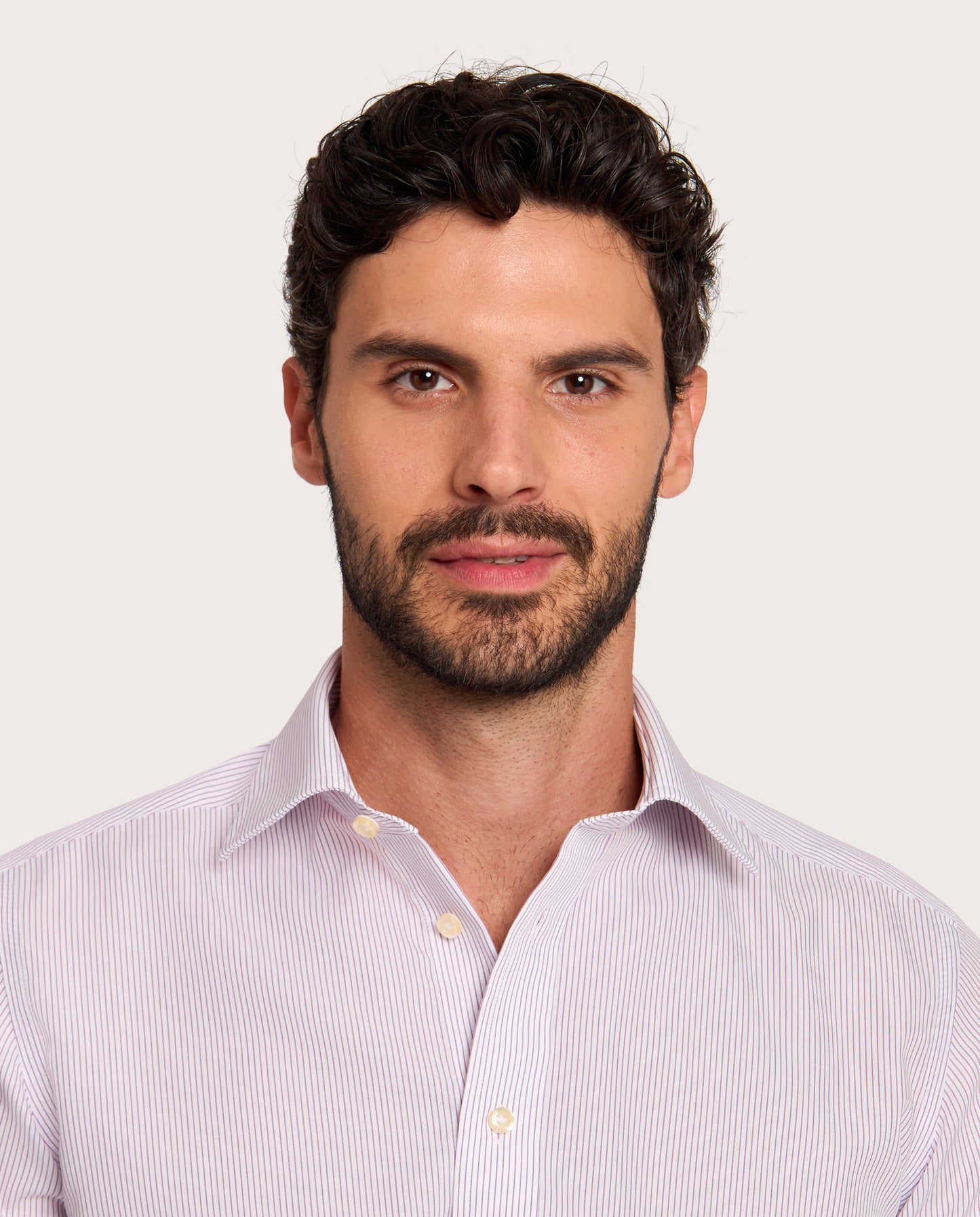 Camicissima Violet Striped Fitted Poplin Non-Iron Fancy Cotton Shirt