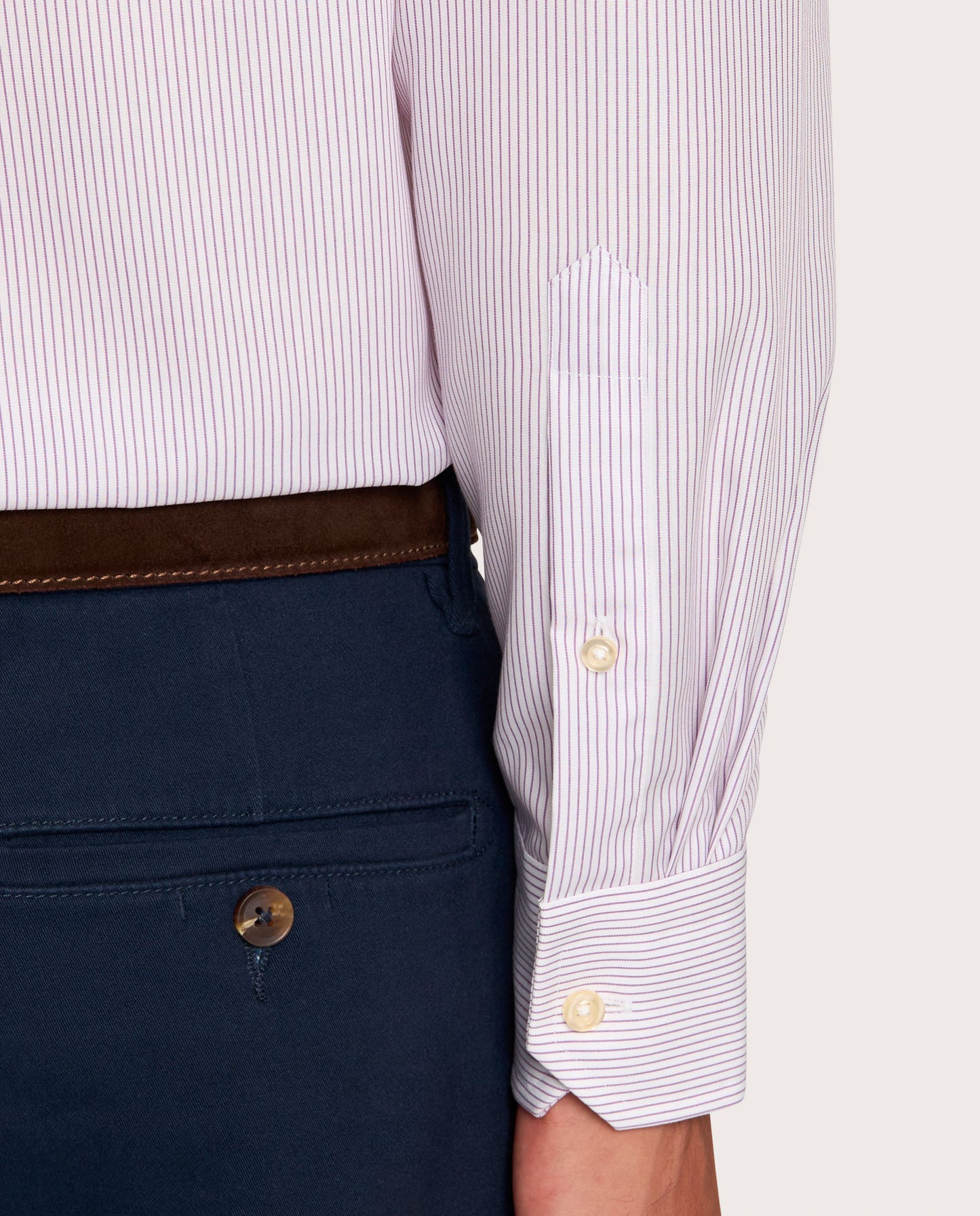 Camicissima Violet Striped Fitted Poplin Non-Iron Fancy Cotton Shirt