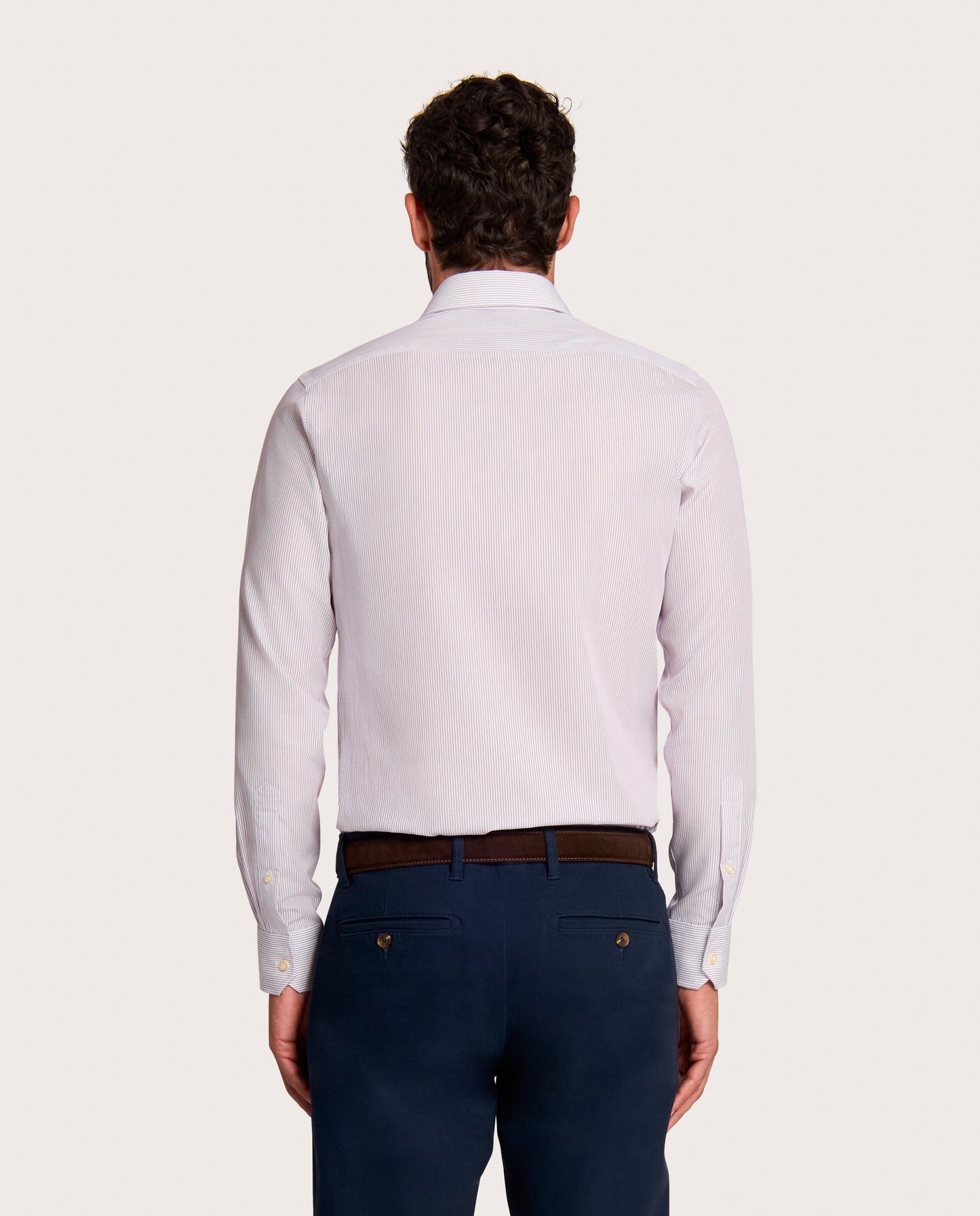 Camicissima Violet Striped Fitted Poplin Non-Iron Fancy Cotton Shirt