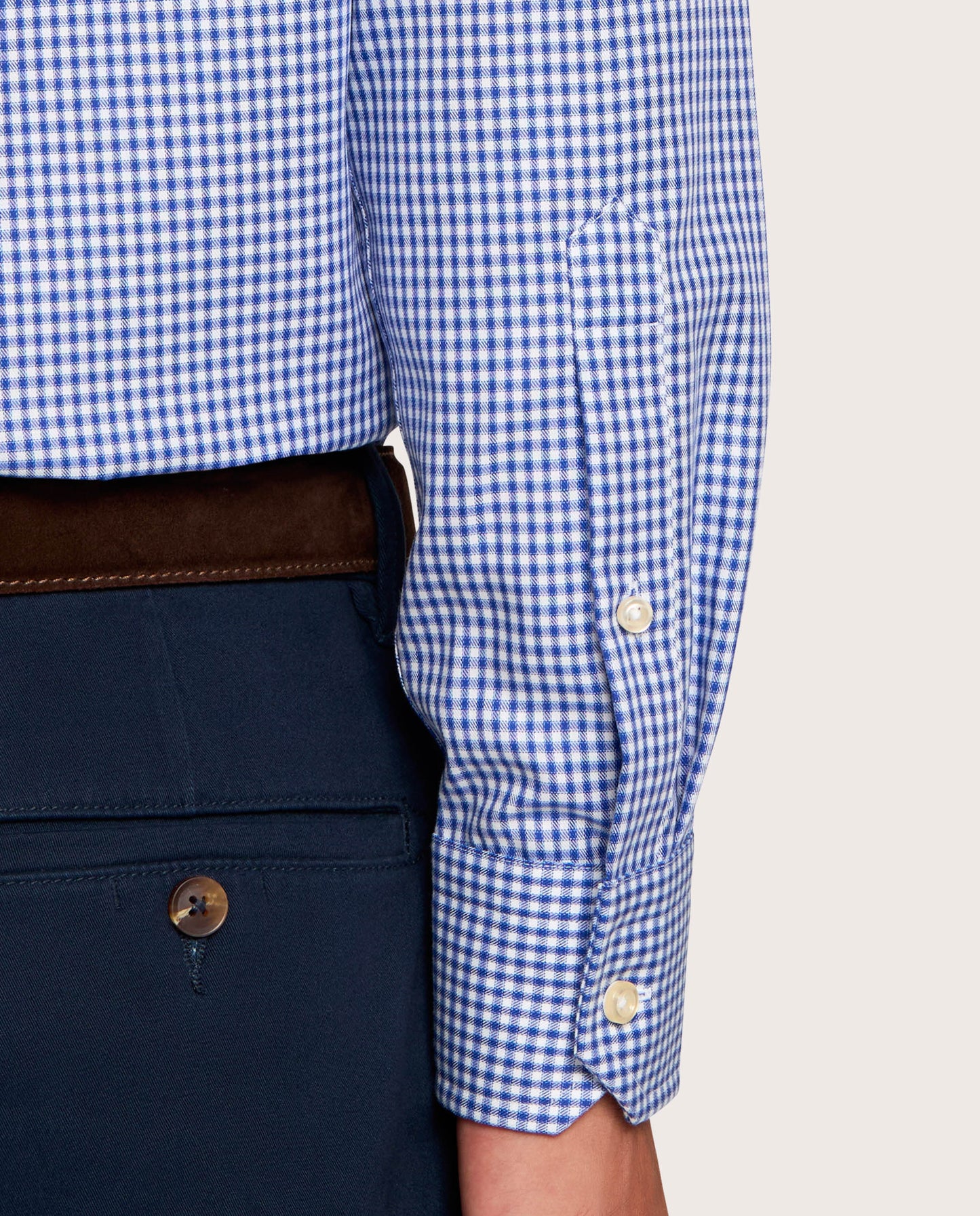 Camicissima Checked Dark Blue Twill Easy-Care Fancy Cotton Shirt