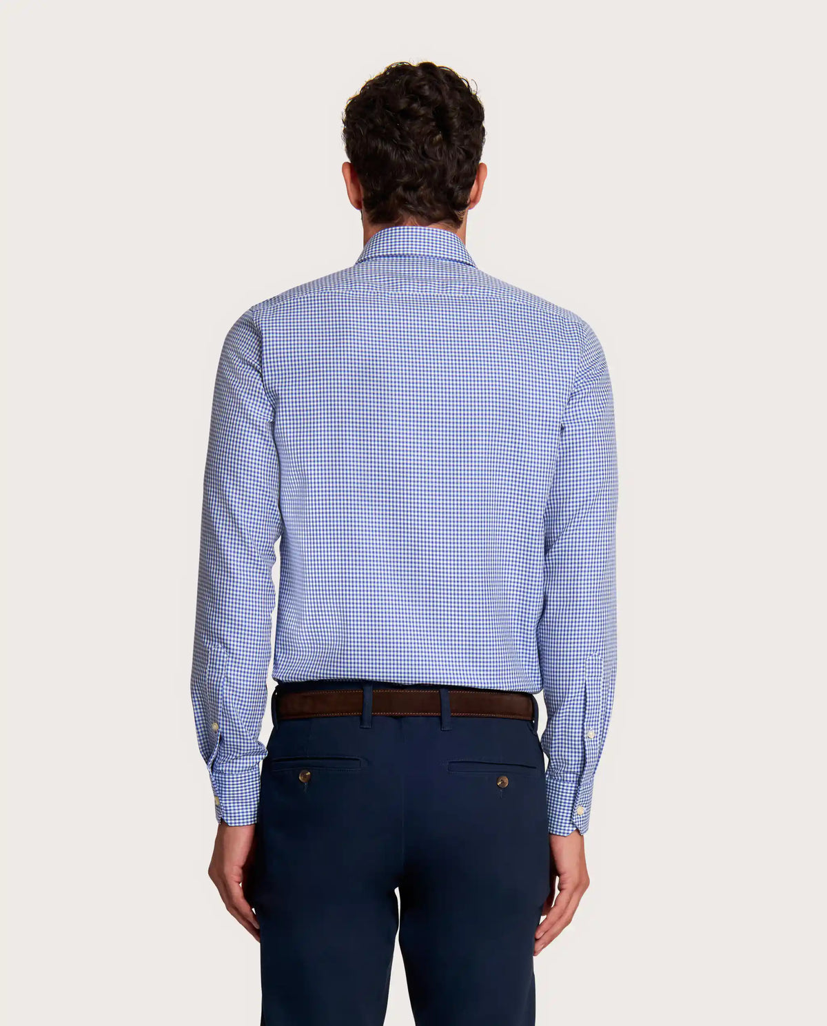 Camicissima Checked Dark Blue Twill Easy-Care Fancy Cotton Shirt