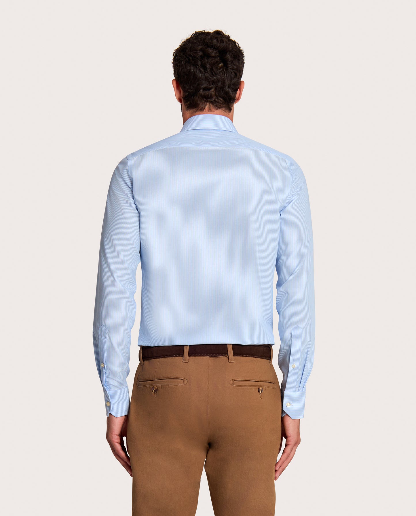 Camicissima Light Blue Striped Fitted Poplin Non-Iron Fancy Cotton Shirt