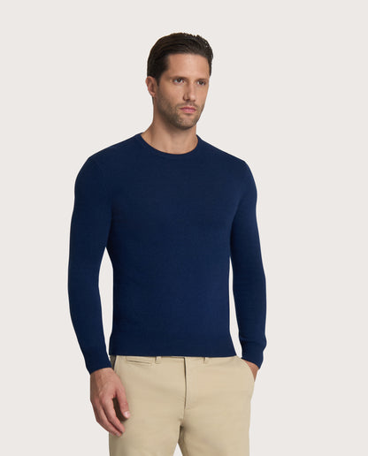 Camicissima Blue Navy Blend Cashmere Crew Neck Sweater