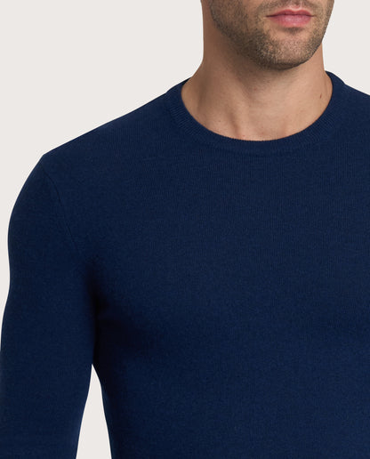 Camicissima Blue Navy Blend Cashmere Crew Neck Sweater