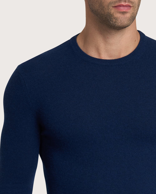 Camicissima Blue Navy Blend Cashmere Crew Neck Sweater
