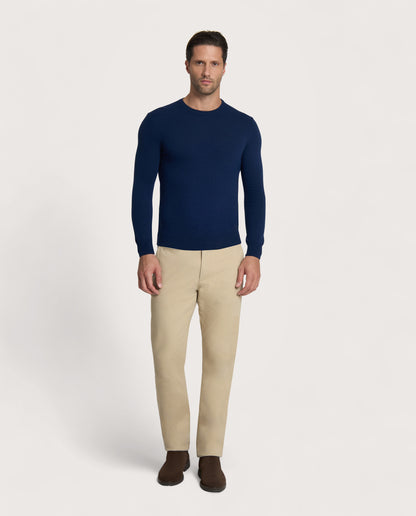 Camicissima Blue Navy Blend Cashmere Crew Neck Sweater