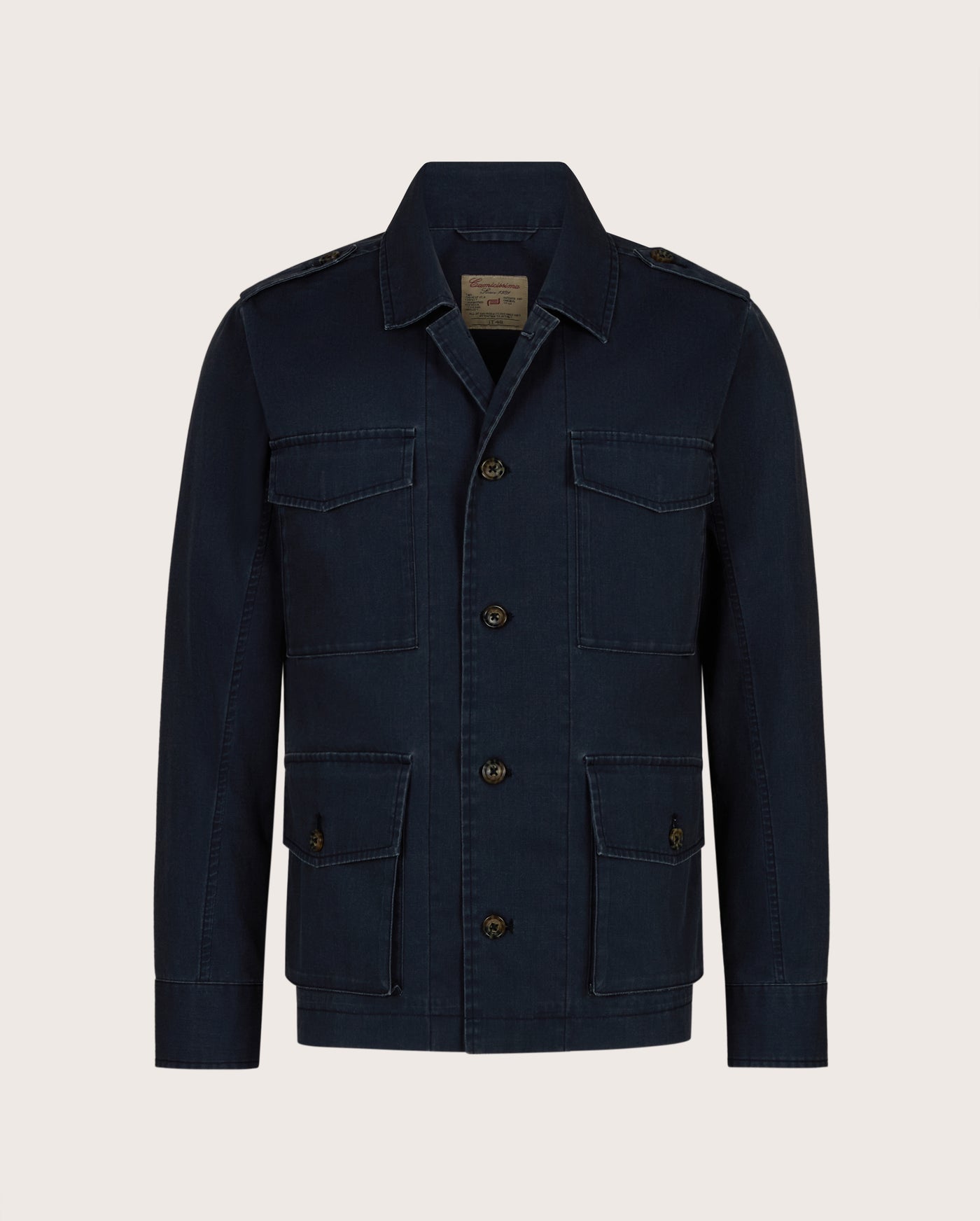 Camicissima Men’s Utility Field Jacket | Button Front Cotton Blend Casual Jacket