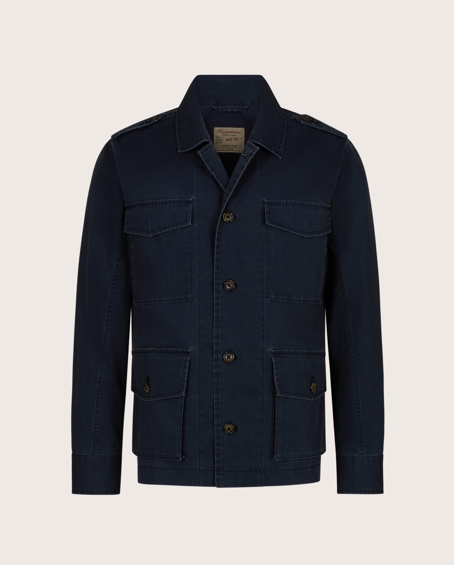 Camicissima Men’s Utility Field Jacket | Button Front Cotton Blend Casual Jacket
