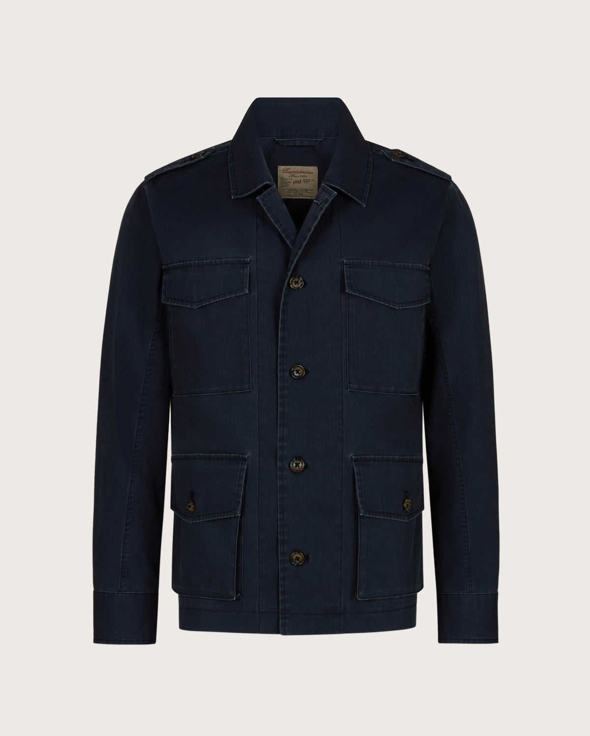 Camicissima Men’s Utility Field Jacket | Button Front Cotton Blend Casual Jacket