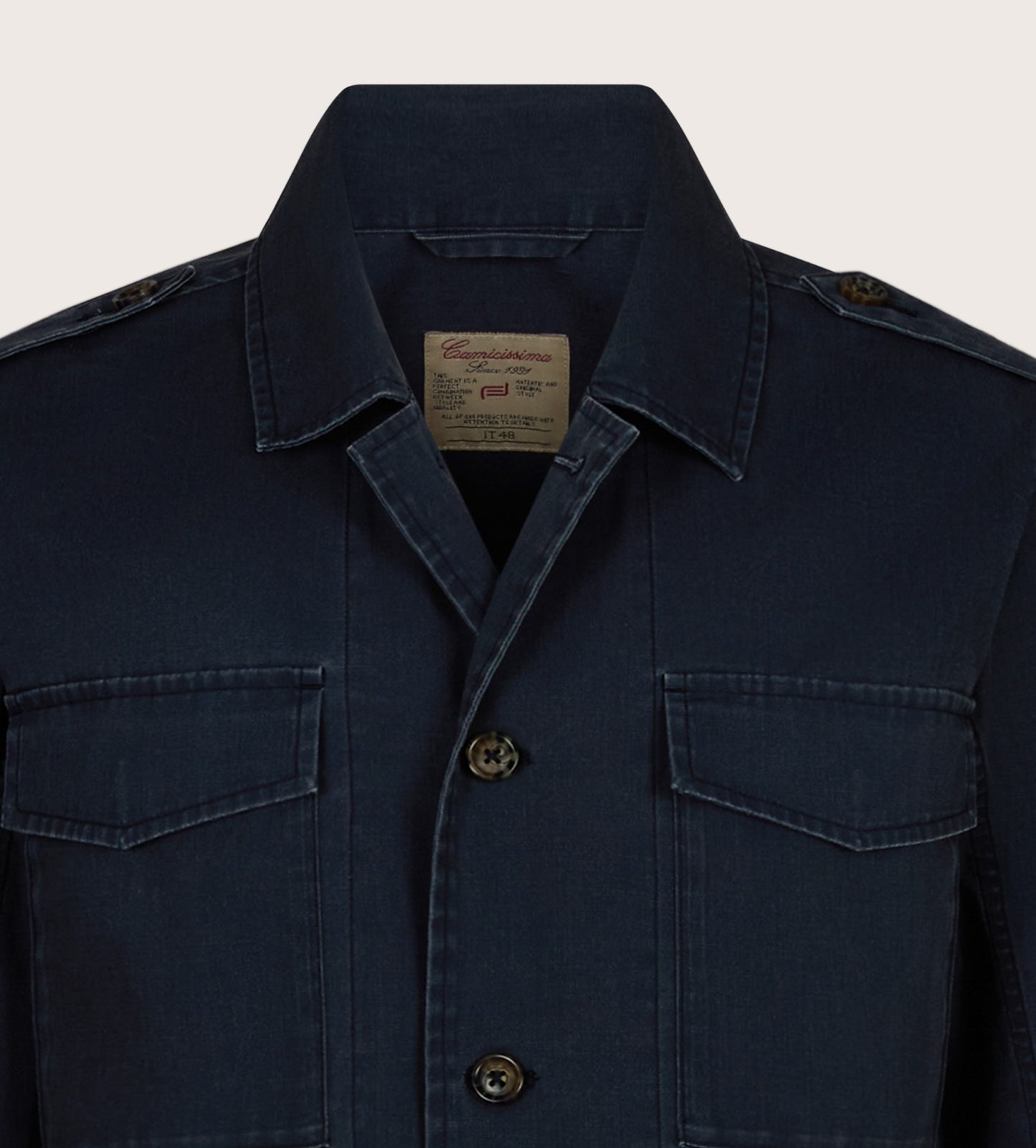 Camicissima Men’s Utility Field Jacket | Button Front Cotton Blend Casual Jacket
