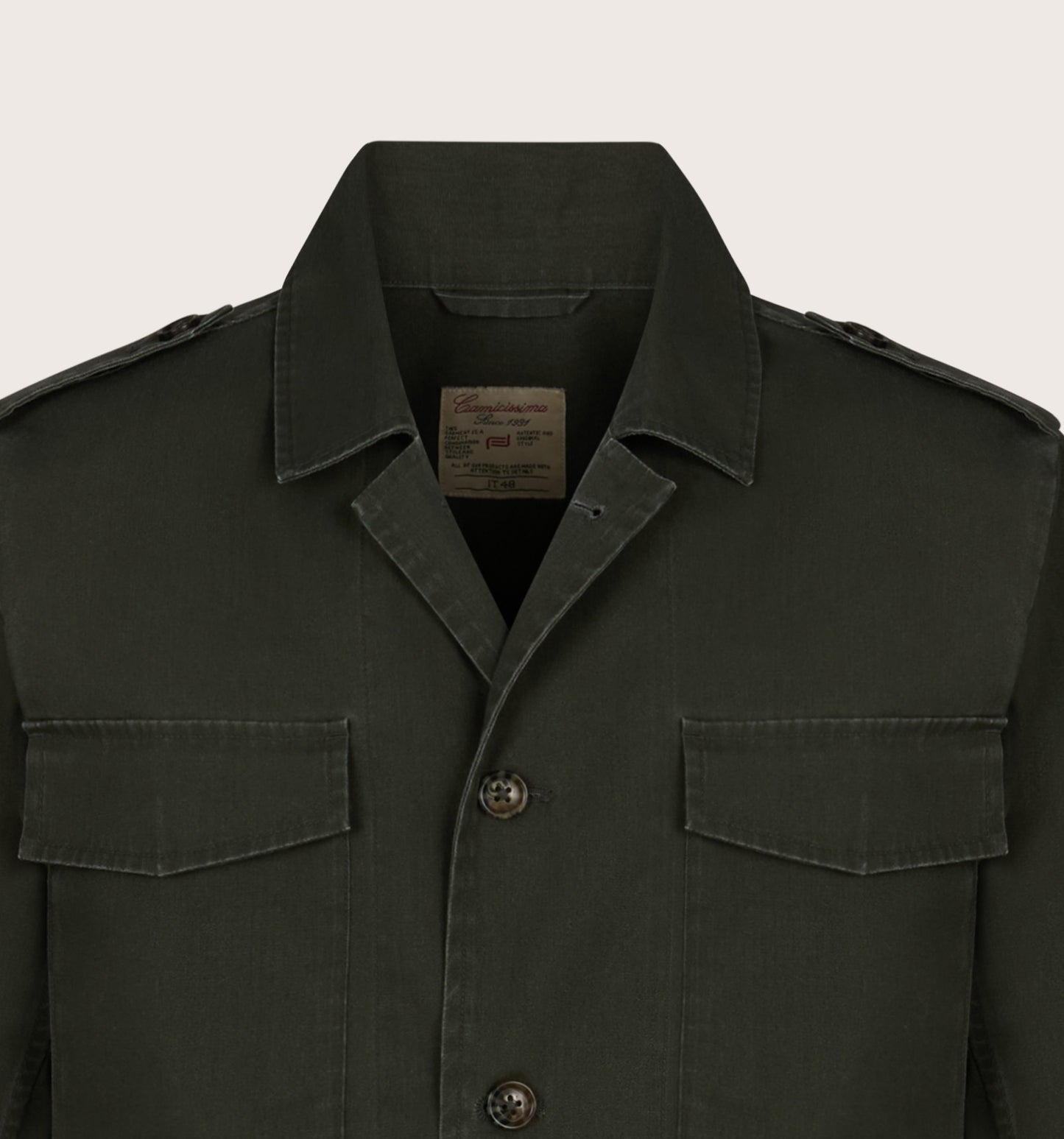 Camicissima Men’s Utility Field Jacket | Button Front Cotton Blend Casual Jacket