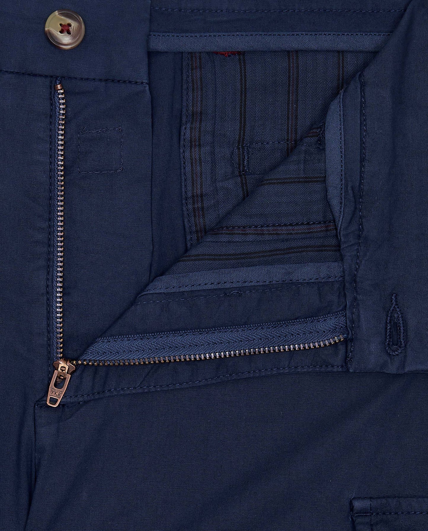 Camicissima Men’s Blue Cotton Poplin Cargo Trousers - Stretch Plain Fit | Casual Utility Pants
