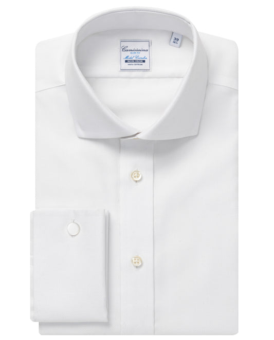 Camicissima Men’s White Non-Iron Permanent Slim Fit Cotton Shirt