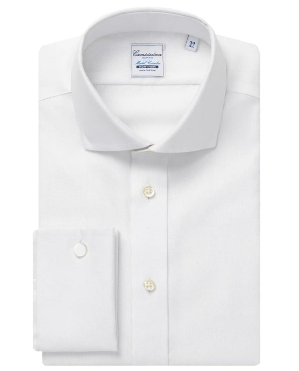 Camicissima Men’s White Non-Iron Permanent Slim Fit Shirt
