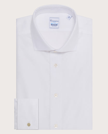 Camicissima Men’s White Non-Iron Permanent Slim Fit Cotton Shirt