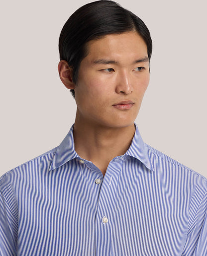 Camicissima Men’s Blue Non-Iron Permanent Regular Fit Cotton Shirt