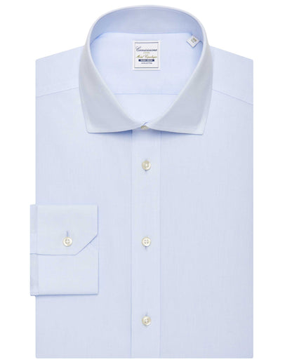 Camicissima Men’s Fitted Checked Shirt – Light Blue | Non-Iron Permanent | Full Sleeves