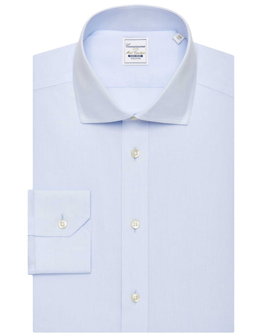 Camicissima Men’s Fitted Checked Shirt – Light Blue | Non-Iron Permanent | Full Sleeves